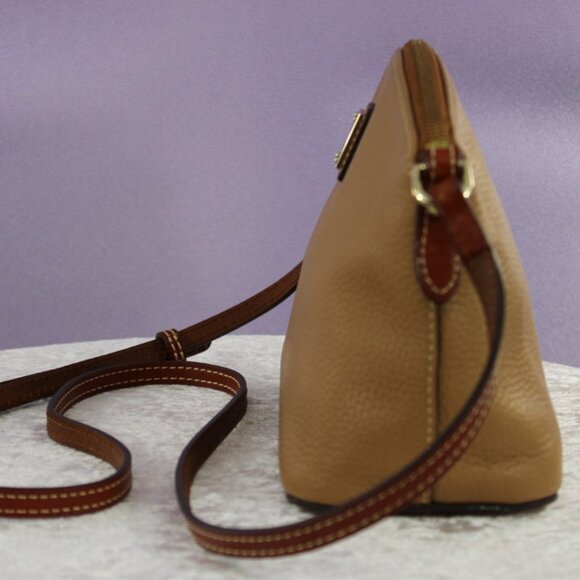 Dooney & Bourke Pebble Grain Crossbody Bag Tan Leather Adjustable Strap - Picture 5 of 13